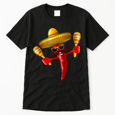 Cinco De Mayo Chili Pepper Dancing Moustache Mexican Tall T-Shirt