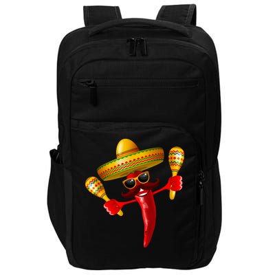 Cinco De Mayo Chili Pepper Dancing Moustache Mexican Impact Tech Backpack