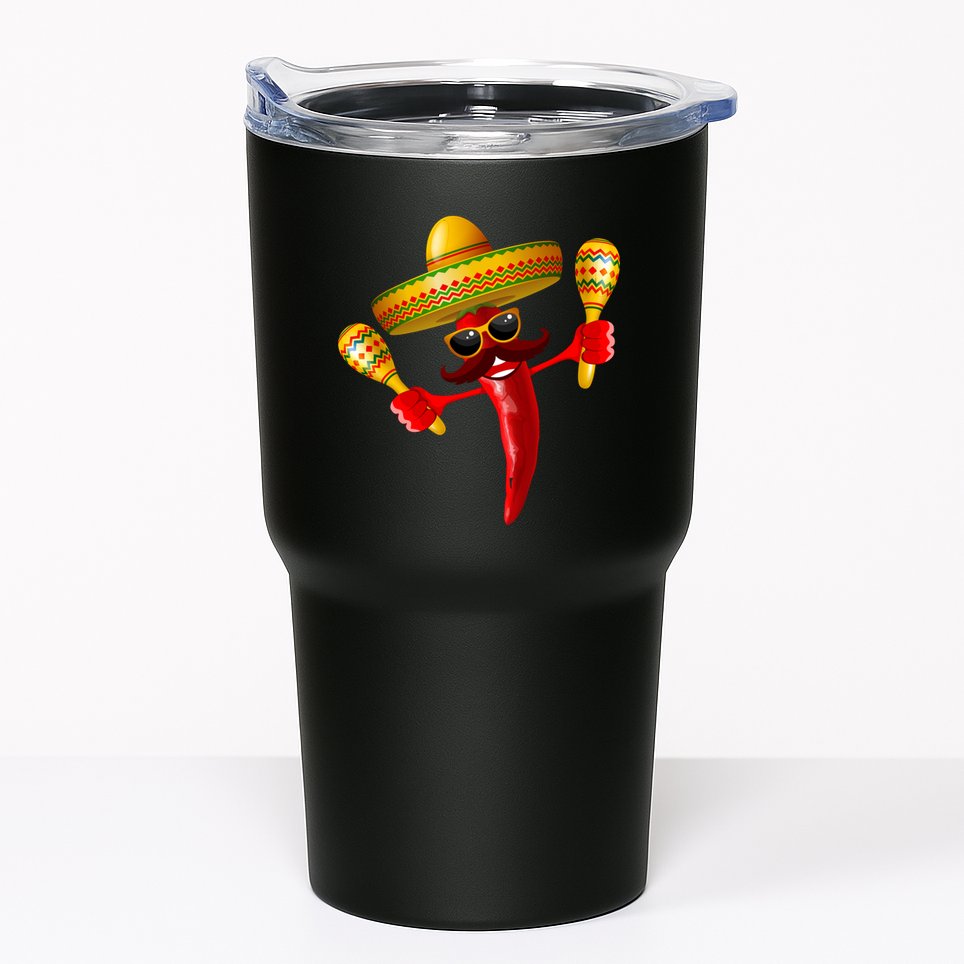 Cinco De Mayo Chili Pepper Dancing Moustache Mexican Tumbler