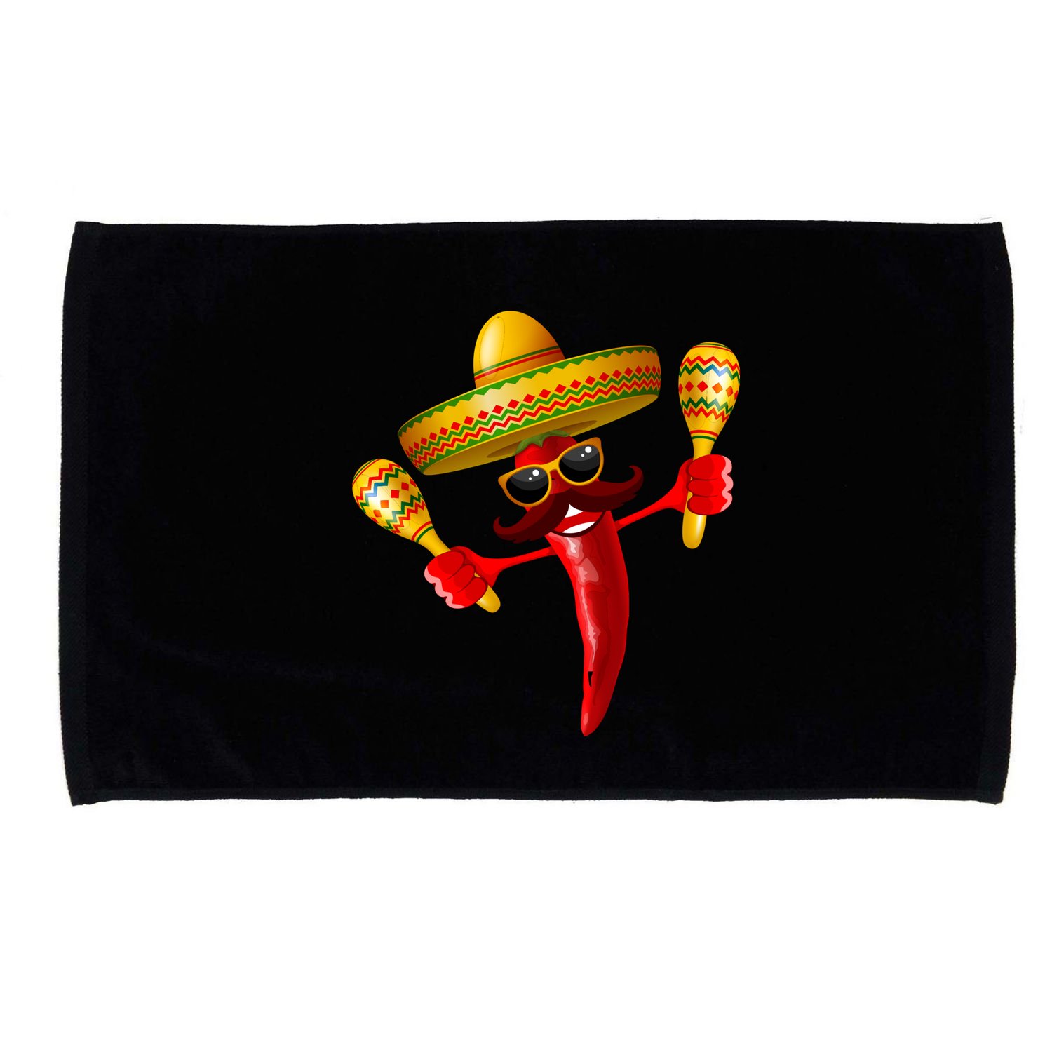 Cinco De Mayo Chili Pepper Dancing Moustache Mexican Microfiber Hand Towel