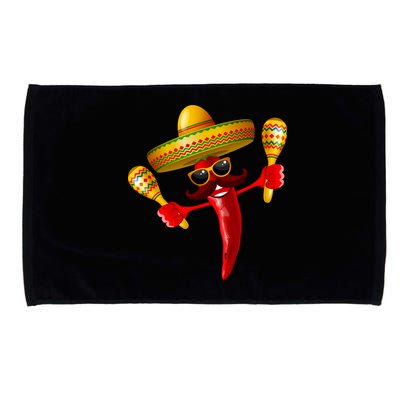 Cinco De Mayo Chili Pepper Dancing Moustache Mexican Microfiber Hand Towel