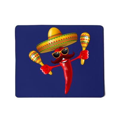 Cinco De Mayo Chili Pepper Dancing Moustache Mexican Mousepad