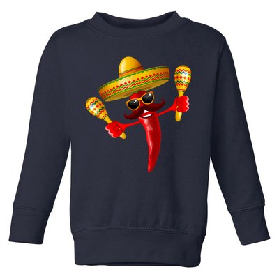 Cinco De Mayo Chili Pepper Dancing Moustache Mexican Toddler Sweatshirt