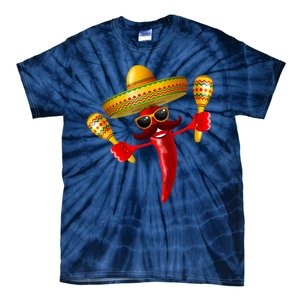 Cinco De Mayo Chili Pepper Dancing Moustache Mexican Tie-Dye T-Shirt