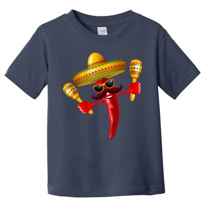 Cinco De Mayo Chili Pepper Dancing Moustache Mexican Toddler T-Shirt