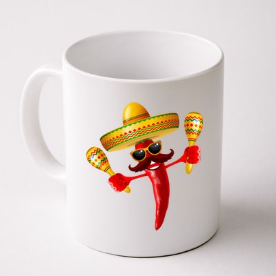 Cinco De Mayo Chili Pepper Dancing Moustache Mexican Coffee Mug