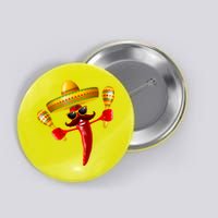 Cinco De Mayo Chili Pepper Dancing Moustache Mexican Button