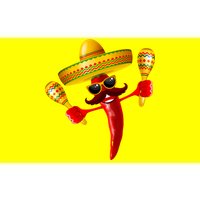 Cinco De Mayo Chili Pepper Dancing Moustache Mexican Bumper Sticker