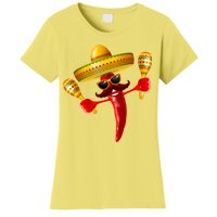 Cinco De Mayo Chili Pepper Dancing Moustache Mexican Women's T-Shirt