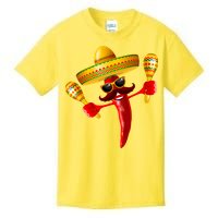 Cinco De Mayo Chili Pepper Dancing Moustache Mexican Kids T-Shirt