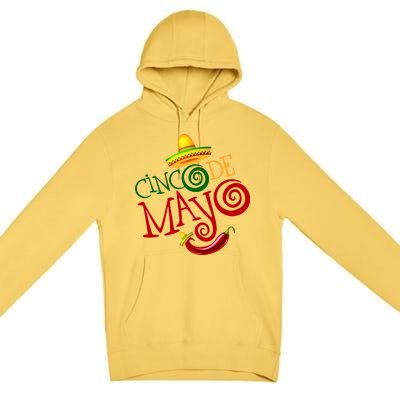 Cinco De Mayo Day of the Dead Sombrero Chili Pepper Premium Pullover Hoodie