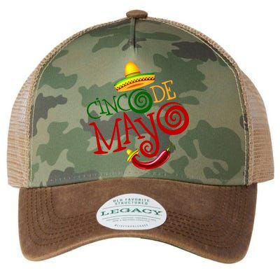 Cinco De Mayo Day of the Dead Sombrero Chili Pepper Legacy Tie Dye Trucker Hat