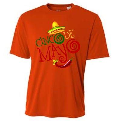 Cinco De Mayo Day of the Dead Sombrero Chili Pepper Cooling Performance Crew T-Shirt