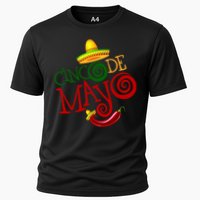Cinco De Mayo Day of the Dead Sombrero Chili Pepper Cooling Performance Crew T-Shirt