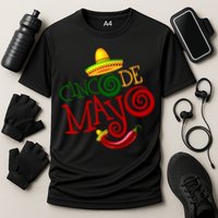 Cinco De Mayo Day of the Dead Sombrero Chili Pepper Cooling Performance Crew T-Shirt