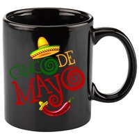 Cinco De Mayo Day of the Dead Sombrero Chili Pepper 11oz C Handle Ceramic Mug