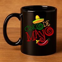 Cinco De Mayo Day of the Dead Sombrero Chili Pepper 11oz C Handle Ceramic Mug