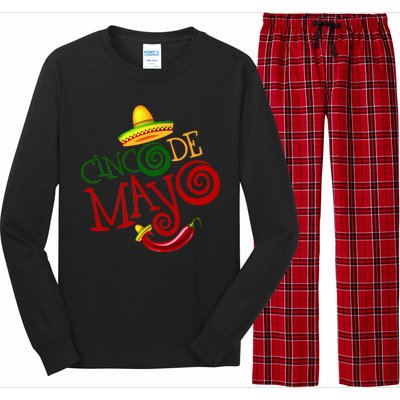 Cinco De Mayo Day of the Dead Sombrero Chili Pepper Long Sleeve Pajama Set