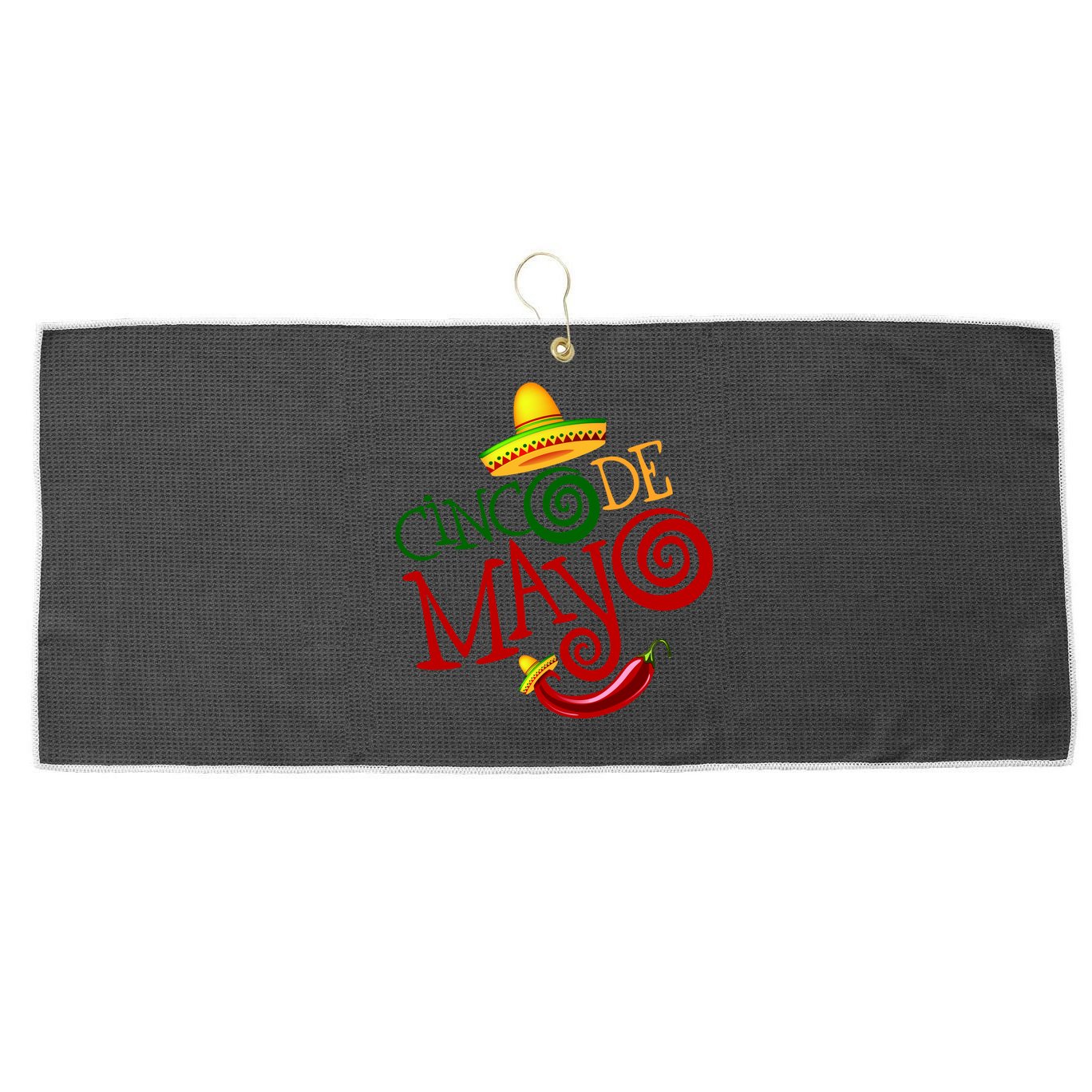 Cinco De Mayo Day of the Dead Sombrero Chili Pepper Large Microfiber Waffle Golf Towel