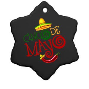 Cinco De Mayo Day of the Dead Sombrero Chili Pepper Ceramic Star Ornament