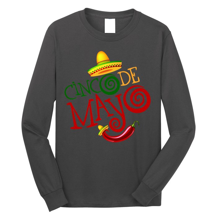 Cinco De Mayo Day of the Dead Sombrero Chili Pepper Long Sleeve Shirt