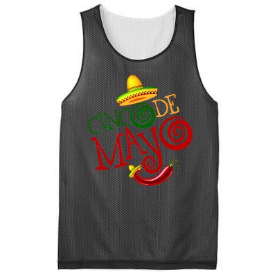 Cinco De Mayo Day of the Dead Sombrero Chili Pepper Mesh Reversible Basketball Jersey Tank