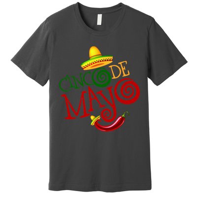 Cinco De Mayo Day of the Dead Sombrero Chili Pepper Premium T-Shirt