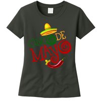 Cinco De Mayo Day of the Dead Sombrero Chili Pepper Womens T-Shirt