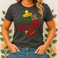 Cinco De Mayo Day of the Dead Sombrero Chili Pepper Womens T-Shirt