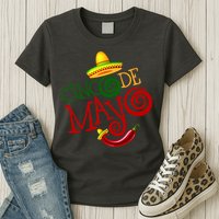 Cinco De Mayo Day of the Dead Sombrero Chili Pepper Womens T-Shirt