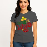 Cinco De Mayo Day of the Dead Sombrero Chili Pepper Womens T-Shirt
