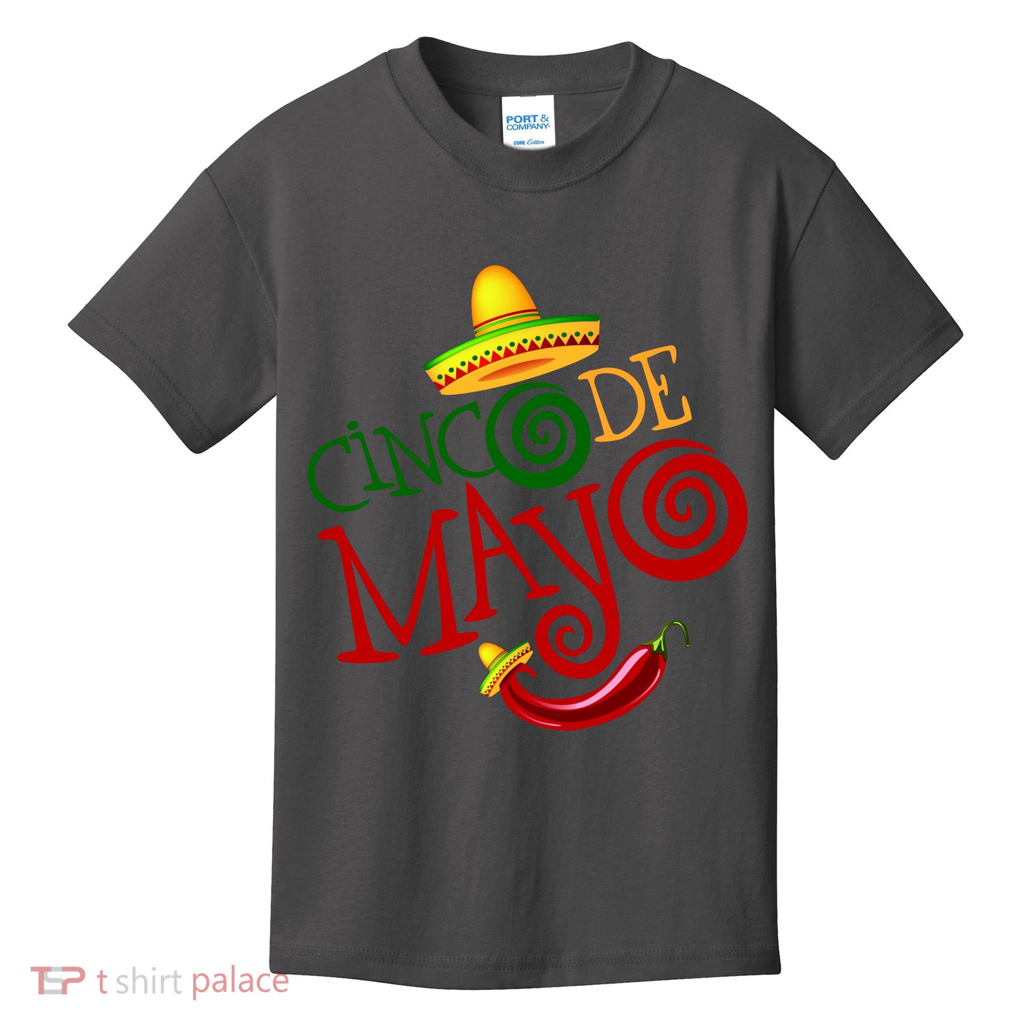 Cinco De Mayo Day of the Dead Sombrero Chili Pepper Kids T-Shirt