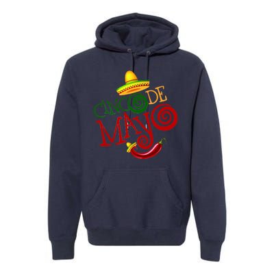 Cinco De Mayo Day of the Dead Sombrero Chili Pepper Premium Hoodie