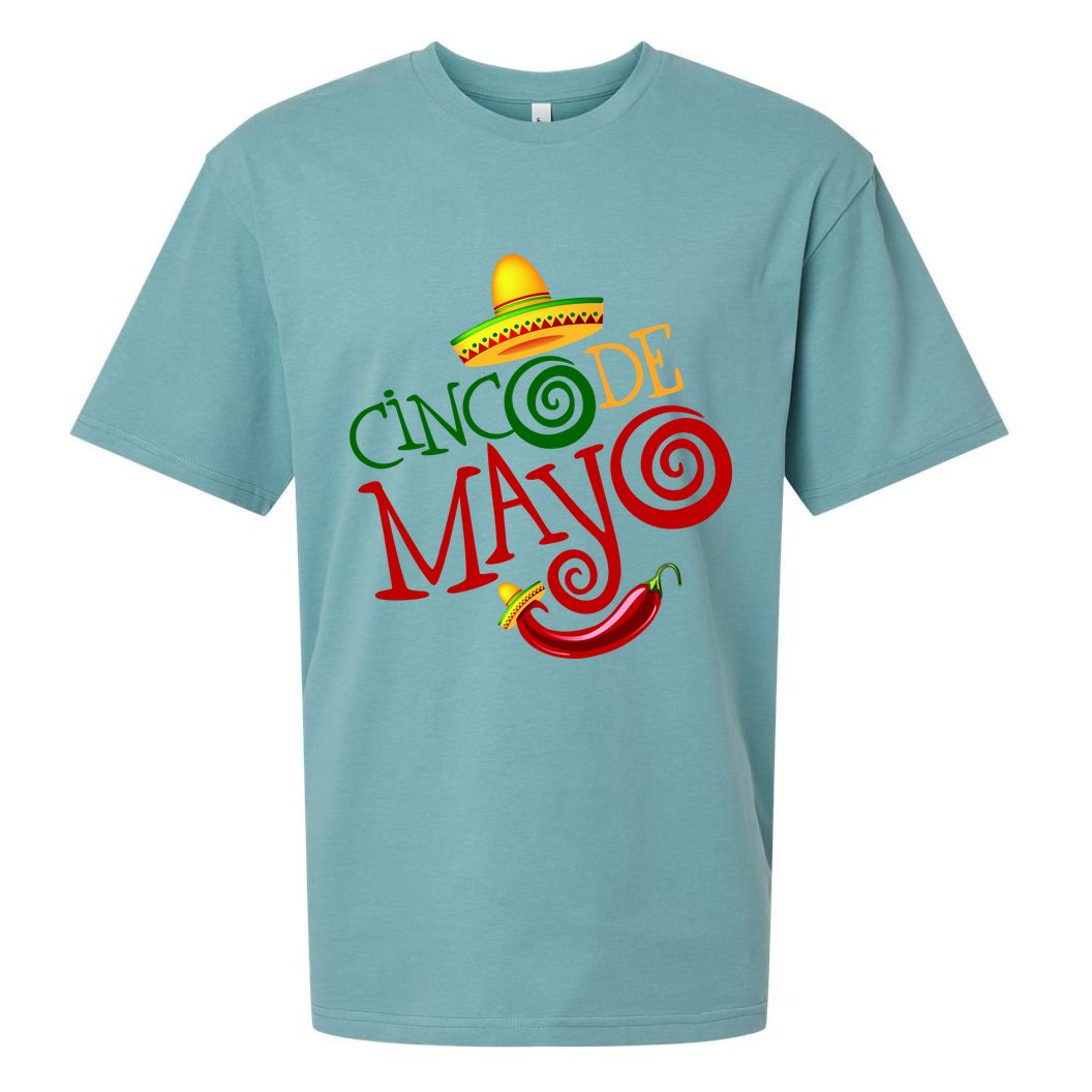 Cinco De Mayo Day of the Dead Sombrero Chili Pepper Sueded Cloud Jersey T-Shirt