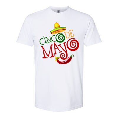 Cinco De Mayo Day of the Dead Sombrero Chili Pepper Softstyle CVC T-Shirt