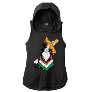 Cinco De Mayo Dog Ladies PosiCharge Tri-Blend Wicking Draft Hoodie Tank