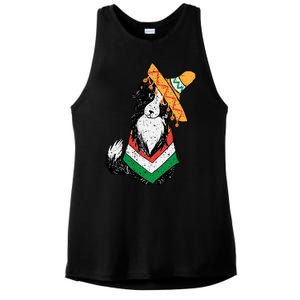 Cinco De Mayo Dog Ladies PosiCharge Tri-Blend Wicking Tank