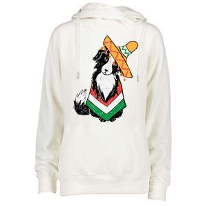 Cinco De Mayo Dog Womens Funnel Neck Pullover Hood