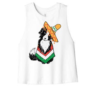 Cinco De Mayo Dog Women's Racerback Cropped Tank