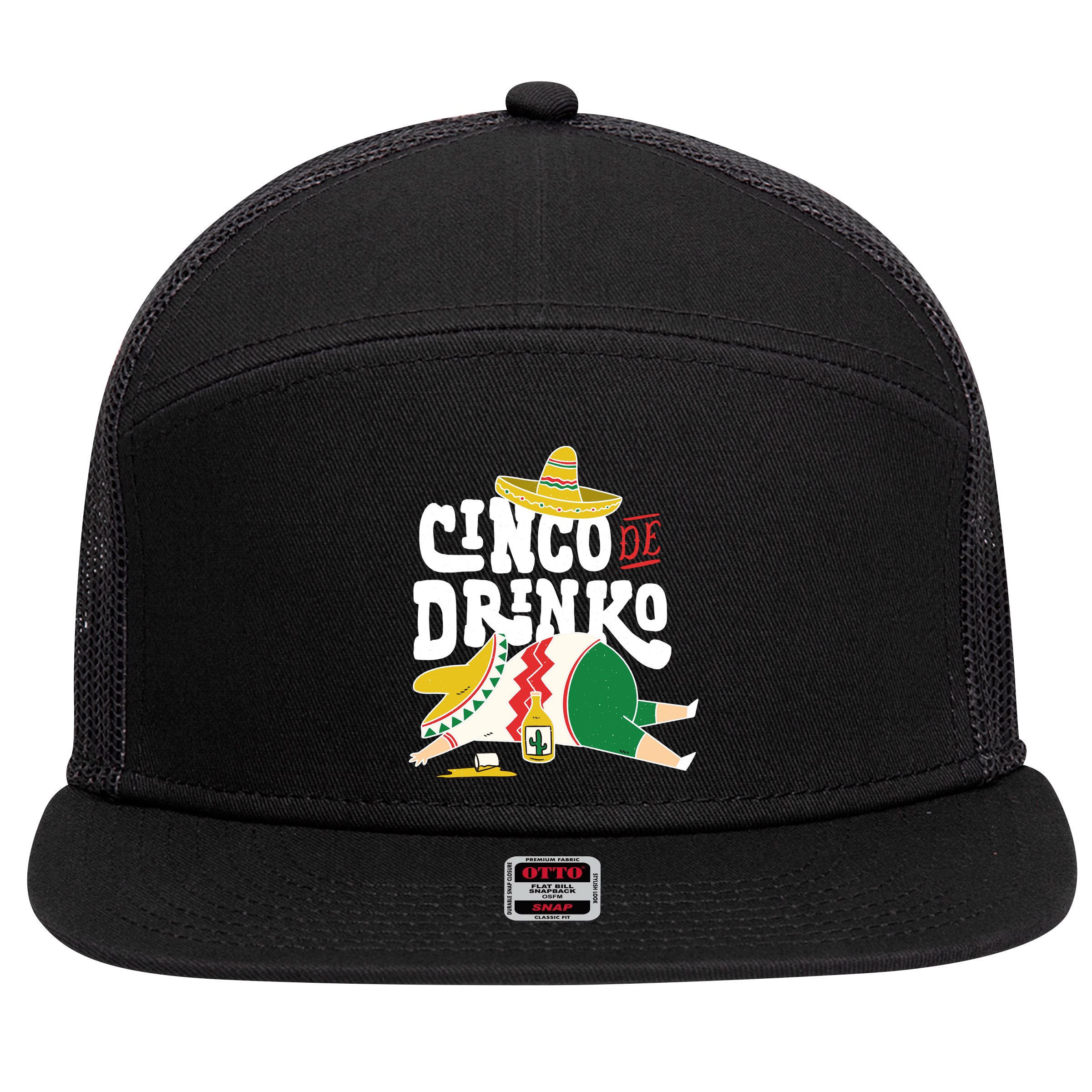 Cinco De Mayo Funny 7 Panel Mesh Trucker Snapback Hat