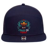 Cinco De Mayo Logo 7 Panel Mesh Trucker Snapback Hat