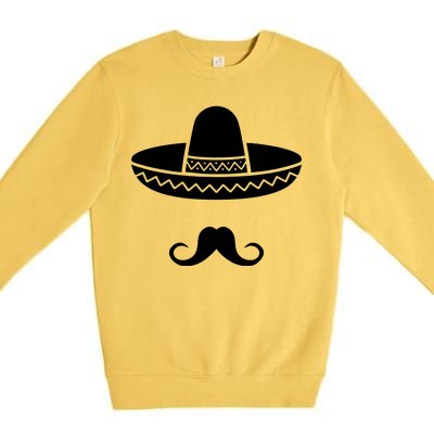 Cinco De Mayo Mexican Sombrero Moustache Premium Crewneck Sweatshirt