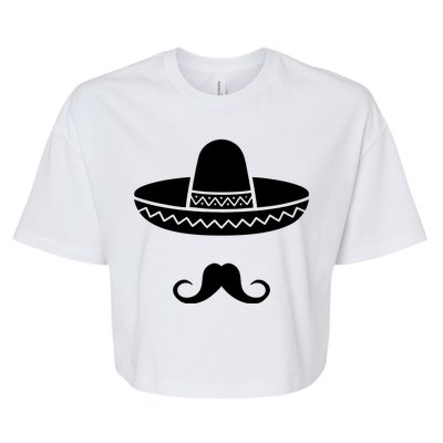 Cinco De Mayo Mexican Sombrero Moustache Bella+Canvas Jersey Crop Tee