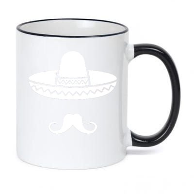 Cinco De Mayo Mexican Sombrero Moustache1 11oz Black Color Changing Mug