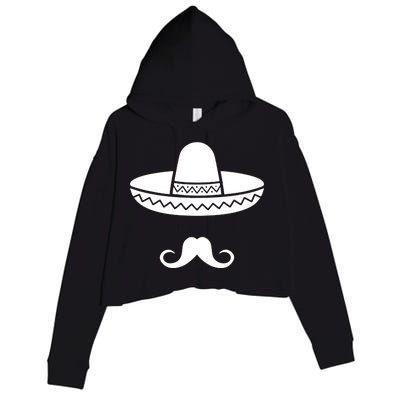 Cinco De Mayo Mexican Sombrero Moustache1 Crop Fleece Hoodie