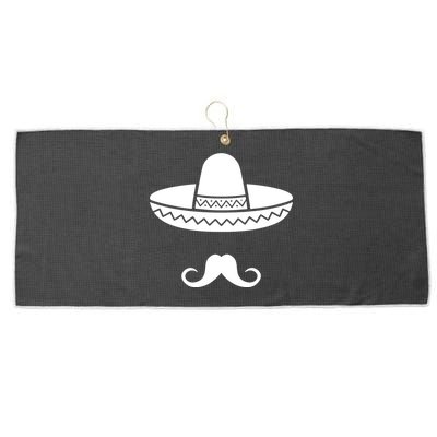 Cinco De Mayo Mexican Sombrero Moustache1 Large Microfiber Waffle Golf Towel