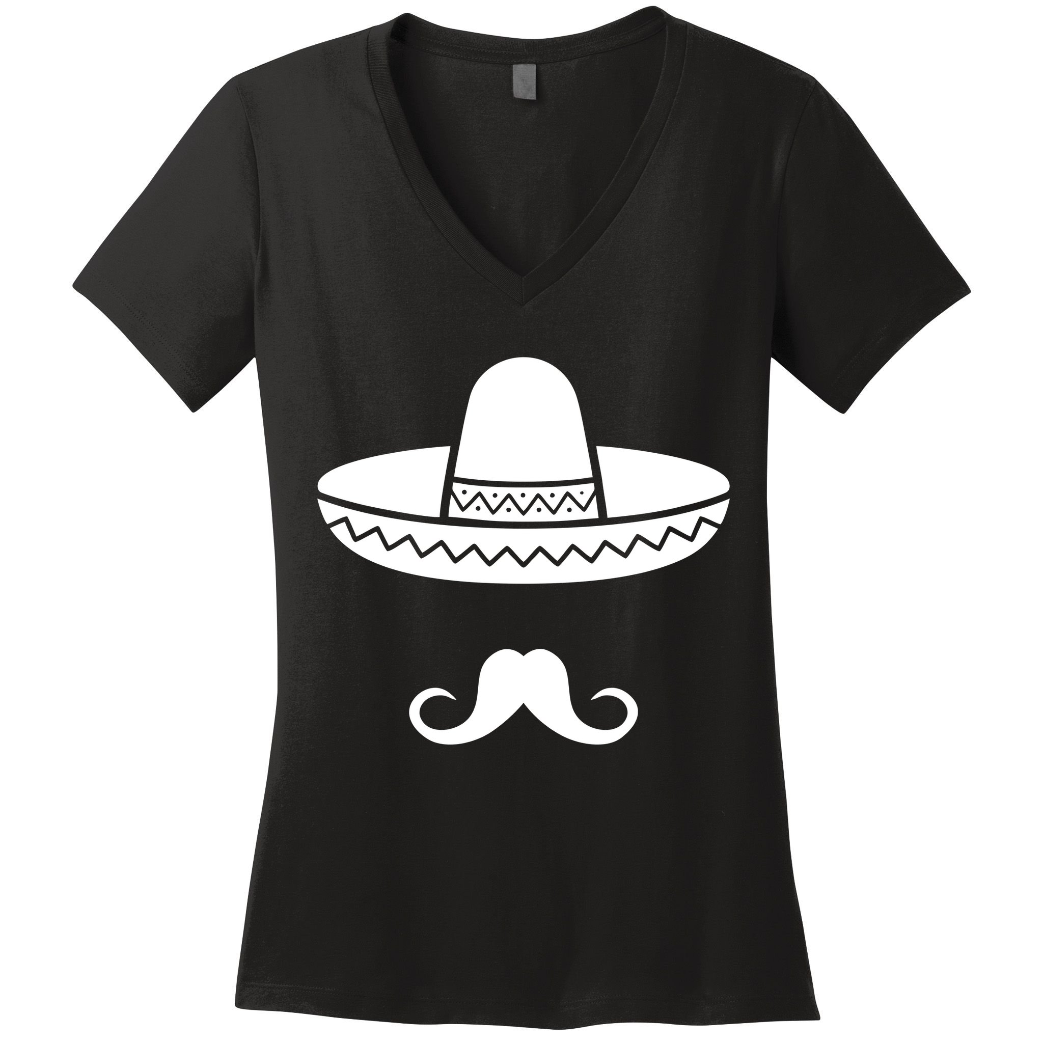 Cinco De Mayo Mexican Sombrero Moustache1 Women's V-Neck T-Shirt