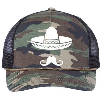 Cinco De Mayo Mexican Sombrero Moustache1 Retro Rope Trucker Hat Cap