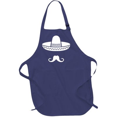 Cinco De Mayo Mexican Sombrero Moustache1 Full-Length Apron With Pockets