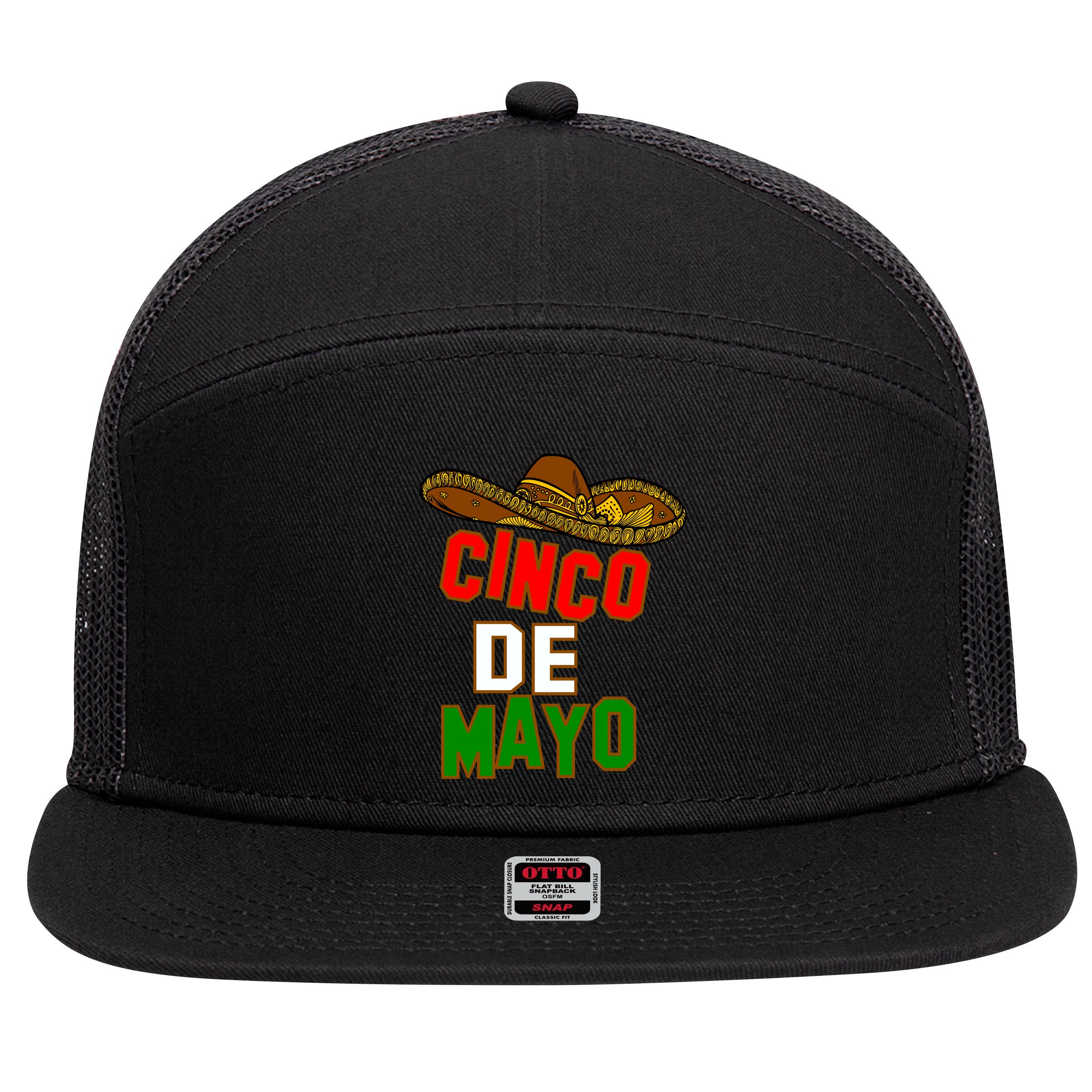 Cinco De Mayo Party 7 Panel Mesh Trucker Snapback Hat